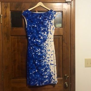 Blue and white dress